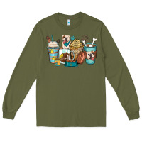 Army Green english bulldog coffee cups Long Sleeve Tee - Zillion Design Studio