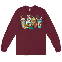 Burgundy english bulldog coffee cups Long Sleeve Tee - Zillion Design Studio