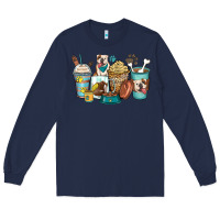 Navy english bulldog coffee cups Long Sleeve Tee - Zillion Design Studio