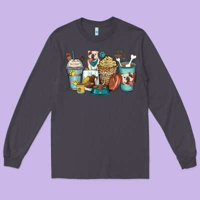 English Bulldog Coffee Cups Long Sleeve Tee Designed By Zillion Design Studio