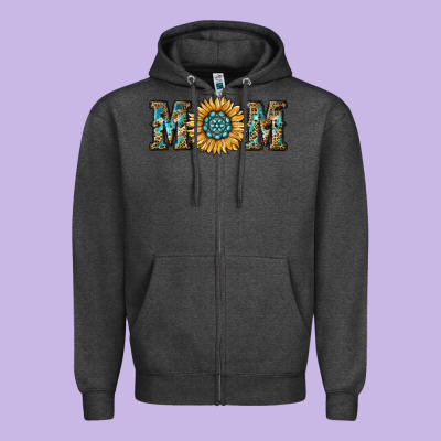 Sunflower Mom Zipper Hoodie Designed By Ranaportraitstore