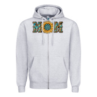 Heather Grey sunflower mom Zipper Hoodie - RanaPortraitStore