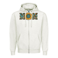Oatmeal Heather sunflower mom Zipper Hoodie - RanaPortraitStore