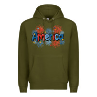 Army Green America Premium Hoodie - MaliasSmallBusiness