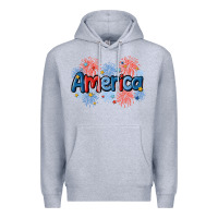 Heather Grey America Premium Hoodie - MaliasSmallBusiness