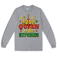 Heather Grey queen of the kitchen Long Sleeve Tee - texasbilliewilder