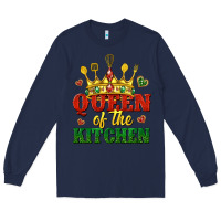 Navy queen of the kitchen Long Sleeve Tee - texasbilliewilder