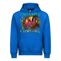 Cobalt untamed cowgirl Urban Hoodie - NancyCooperArtShop