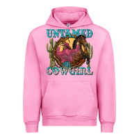Fuchsia Pink untamed cowgirl Urban Hoodie - NancyCooperArtShop