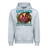 Heather Grey untamed cowgirl Urban Hoodie - NancyCooperArtShop