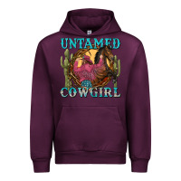 Mauve Wine untamed cowgirl Urban Hoodie - NancyCooperArtShop