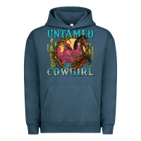 Pigment Midnight Navy untamed cowgirl Urban Hoodie - NancyCooperArtShop