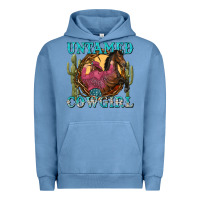 Pigment Pebble Blue untamed cowgirl Urban Hoodie - NancyCooperArtShop