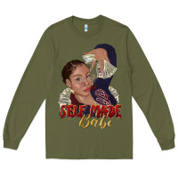 Army Green self made babe afro black woman Long Sleeve Tee - texasbilliewilder