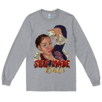 Heather Grey self made babe afro black woman Long Sleeve Tee - texasbilliewilder