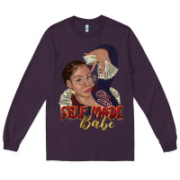 Plum self made babe afro black woman Long Sleeve Tee - texasbilliewilder