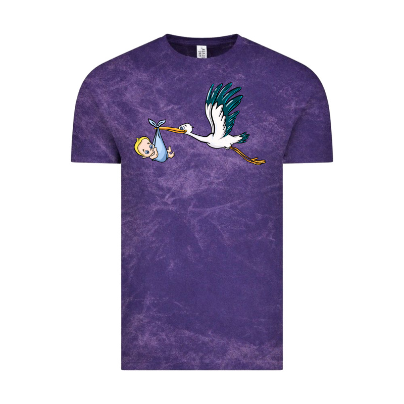 Stork With Baby Boy Vintage Tee by BarkalooDesign | Teevron