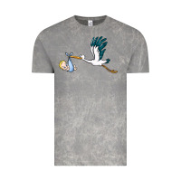Cloud Rock stork with baby boy Vintage Tee - BarkalooDesign