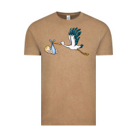 Vintage Coffee stork with baby boy Vintage Tee - BarkalooDesign