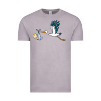 Vintage Zinc stork with baby boy Vintage Tee - BarkalooDesign