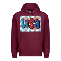 Burgundy usa retro Premium Hoodie - MaliasSmallBusiness