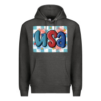 Charcoal Heather usa retro Premium Hoodie - MaliasSmallBusiness