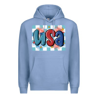 Colony Blue usa retro Premium Hoodie - MaliasSmallBusiness