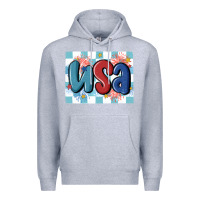 Heather Grey usa retro Premium Hoodie - MaliasSmallBusiness