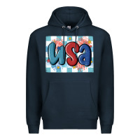 Navy usa retro Premium Hoodie - MaliasSmallBusiness