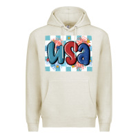 Oatmeal Heather usa retro Premium Hoodie - MaliasSmallBusiness