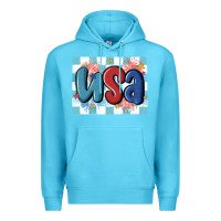 Ocean Blue usa retro Premium Hoodie - MaliasSmallBusiness