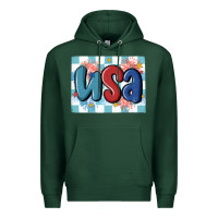 Sports Green usa retro Premium Hoodie - MaliasSmallBusiness