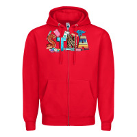 Red stna Zipper Hoodie - Zillion Design Studio