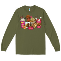 Army Green dachshund coffee cups Long Sleeve Tee - Zillion Design Studio