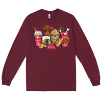 Burgundy dachshund coffee cups Long Sleeve Tee - Zillion Design Studio