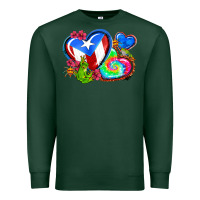 Sports Green western leopard puerto rico hearts Premium Sweatshirt - AdoDesignShop