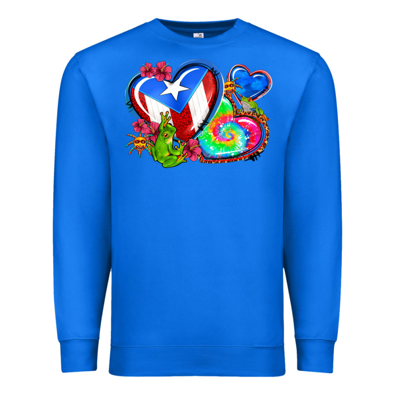 Western Leopard Puerto Rico Hearts Premium Sweatshirt by AdoDesignShop | Teevron