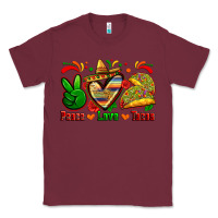Burgundy peace love tacos Classic Tee - Zillion Design Studio