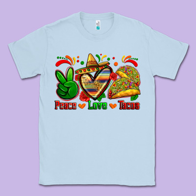 Peace Love Tacos Classic Tee Designed By Zillion Design Studio