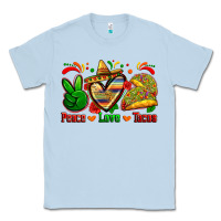 Dusty Blue peace love tacos Classic Tee - Zillion Design Studio