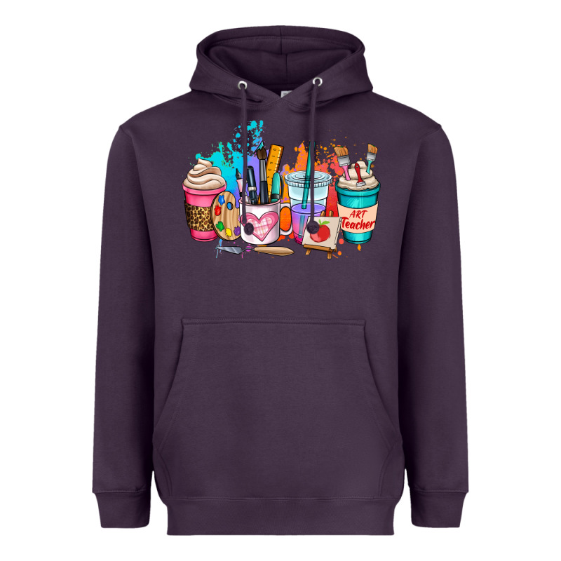 Art Teacher Coffee Cup Heavyweight Hoodie by AdoDesignShop | Teevron