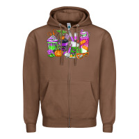 Chestnut Halloween Nurse Coffee Cups Zipper Hoodie - texasbilliewilder