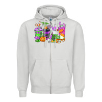 Dove Grey Halloween Nurse Coffee Cups Zipper Hoodie - texasbilliewilder