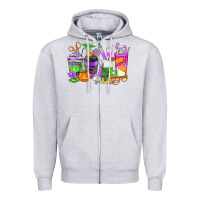 Heather Grey Halloween Nurse Coffee Cups Zipper Hoodie - texasbilliewilder