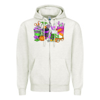 Oatmeal Heather Halloween Nurse Coffee Cups Zipper Hoodie - texasbilliewilder