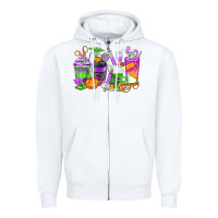 White Halloween Nurse Coffee Cups Zipper Hoodie - texasbilliewilder