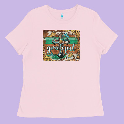 Grateful Cross Ladies Tee Designed By Barkaloodesign