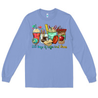 Colony Blue 100 days of coffee and chaos coffee cups Long Sleeve Tee - Zillion Design Studio
