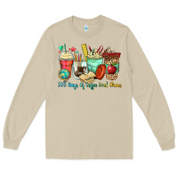 Mushroom 100 days of coffee and chaos coffee cups Long Sleeve Tee - Zillion Design Studio