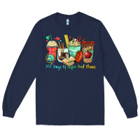 Navy 100 days of coffee and chaos coffee cups Long Sleeve Tee - Zillion Design Studio